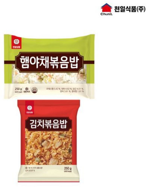 천일식품 볶음밥 250g x 10봉 (햄야채5+김치5), 10개