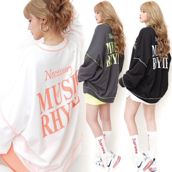 통통마녀 ] 뮤직 맨투맨 5 컬러 4XL / 남여공용 / 오버사이즈 [ 기모 포함 판매 ]