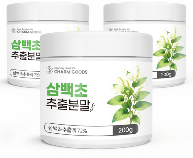 식약청인증 삼백초추출물 분말 가루 100% 국산 국내산 식약처 HACCP 인정, 3개, 200g