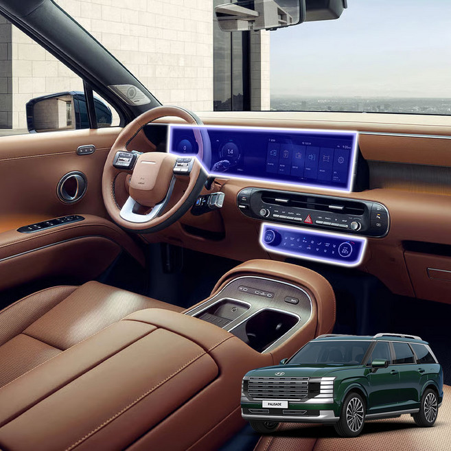 현대 팰리세이드 LX3 자동차 내비게이션 보호필름 논글레어 무광 눈부심방지 저반사 액정보호 Brov 브로브, 반투명, 1개