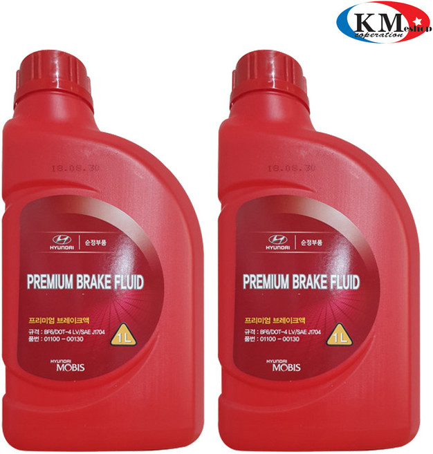 현대모비스 순정 브레이크오일 DOT4 2리터 브레이크액 01100-00130, 1개