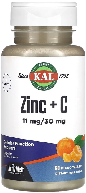 KAL 아연 플러스 C 텐저린 마이크로 정제 90정 1개 - 쿠팡