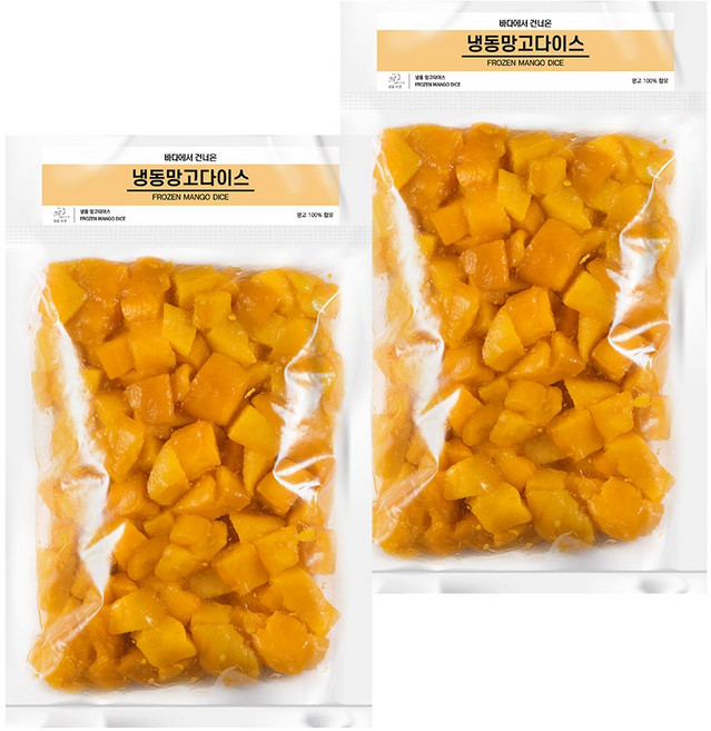 무첨가 100% 당도높은 냉동 망고, 2개, 1kg(망고다이스)