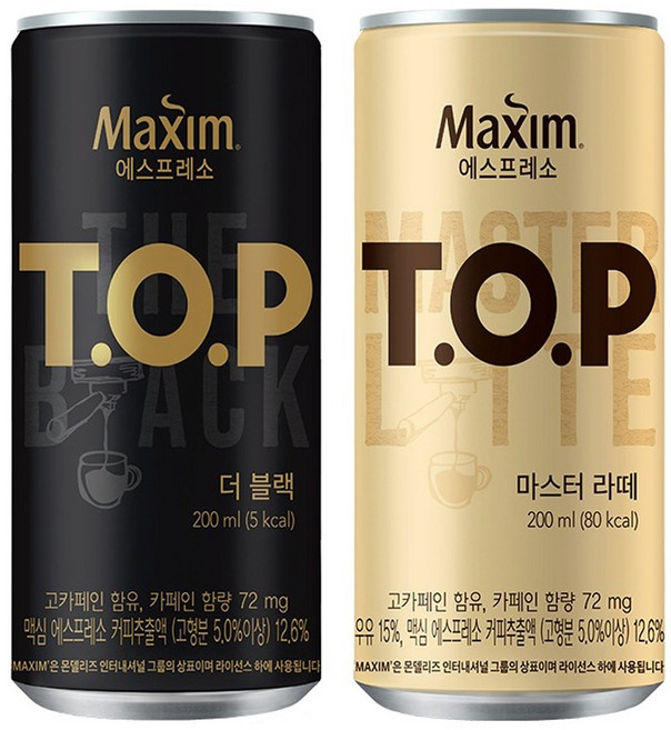 티오피 200ml 더블랙x36캔+마스터라떼x36캔, 200mlx72캔
