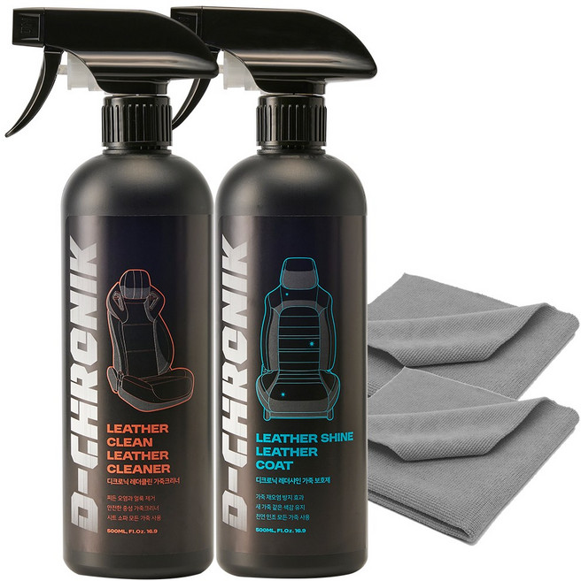 디크로닉 레더클린 500ml 가죽 세정제 시트 클리너 소파 청소 타월, A-2 레더클린 500 세트, 1세트