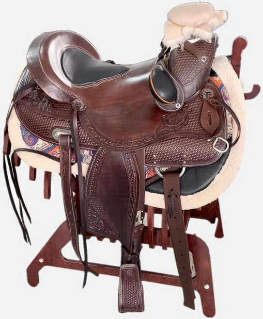 웨스턴 말안장 풀세트 패드 하네스 충격흡수 승마 품 서부, 1개