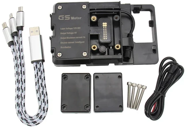 두카티 멀티스트라다 1200 오토바이 GPS 휴대폰 홀더 스탠드 브래킷 USB 충전기 모토, 01 Mobile phone holder