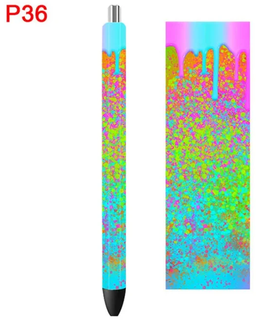 에폭시 펜 랩용 3D UV DTF 전사 스티커 레오파드 사용하기 쉬운 맞춤형 데칼 P23 4.75x1.5 인치 10 개, 07 P36