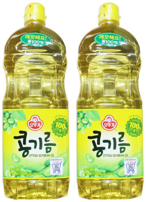 오뚜기 콩기름 식용유 기름 튀김 부침 오일, 1.5L, 2개