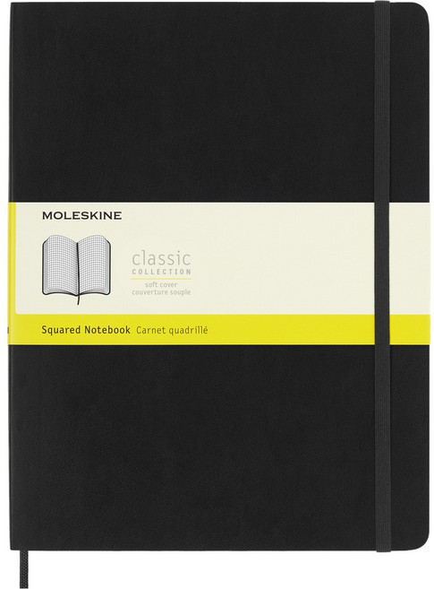 MOLESKINE 經典軟皮筆記本 - XL型/方格/黑, 黑, 1個