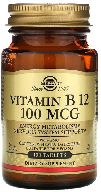 Solgar 비타민 B12 100 mcg 100 태블릿, 1정, 1개 - 쿠팡