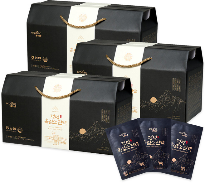 오가닉프렌즈 농협 보장 국내산 100% 지리산 정성 흑염소 진액, 90개, 70ml