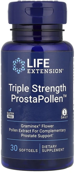 단백질 비타민 철분 마그내슘 칼슘 Life Extension Triple Strength ProstaPollen™ 소프트젤 30정(소프트젤 1정당 378mg) 고루고루섭취해주세요, LifeExtensionTripleStrengthPro, 1개, 30정 - 쿠팡