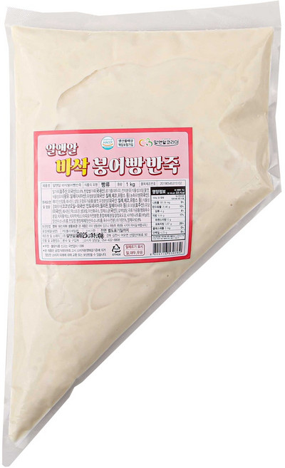 알앤알 바삭 붕어빵 반죽 2kg 국내산 찹쌀가루를 넣은 업소용 붕어빵, 1kg, 2개