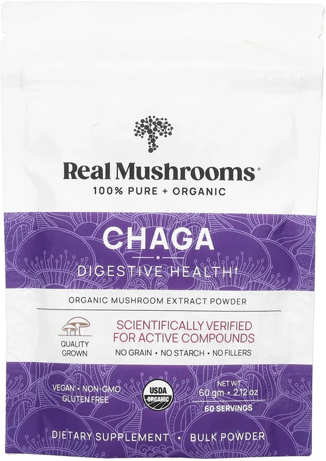 새해 첫좋은선물 Real Mushrooms 차가버섯 유기농 버섯 추출물 분말 60g(2.12oz) 제대로 할인합니다, RealMushrooms차가버섯유기농버섯추출물분말60g, 60g, 1개 - 쿠팡