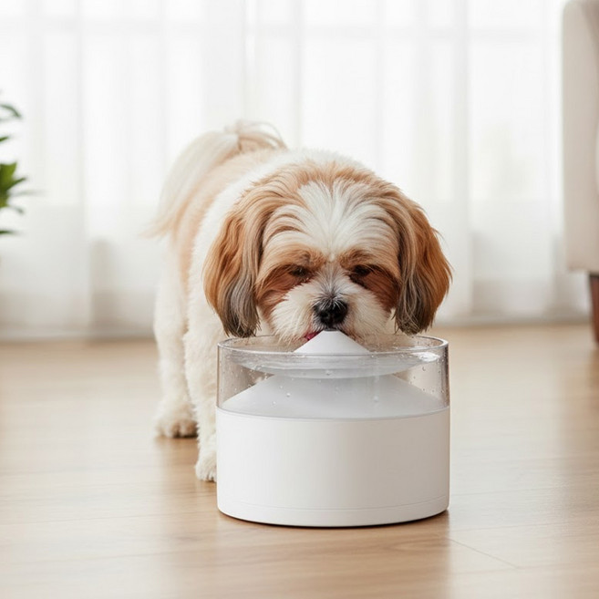 펫마블 스노우 자동급수기 SW02 고양이 강아지 정수기 급수기 음수대, 1개, 화이트