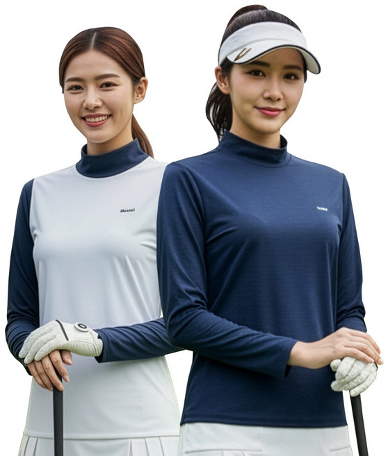 아소트 여성 쿨링 반목티 기능성 긴팔 스포츠 골프웨어 등산 작업복 이너 티셔츠