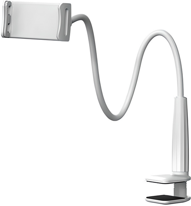 누아트 태블릿 스마트폰 침대 자바라 거치대, JABARA-65, 화이트, 1개