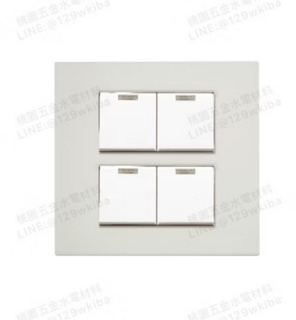 Suzone樹榮 雅典系列雙聯螢光開關 AT-5748/5758/5768 附蓋板, 1個, 四開,GR灰