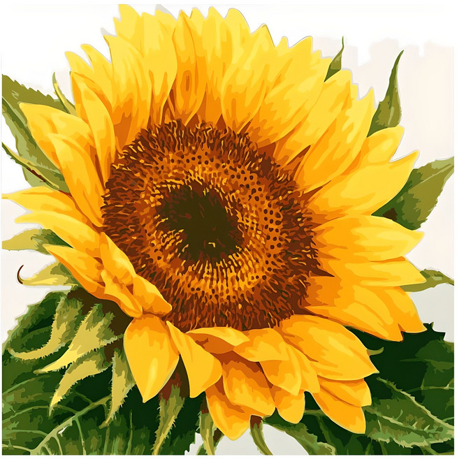 모모픽스페인팅 DIY 명화 그리기 세트 40 x 40 cm, 해바라기 한송이, 1개