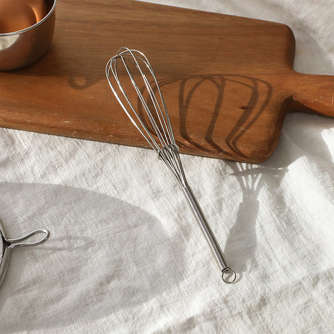 올 스텐 미니 거품기 대 20.5cm 계란 우유 수동거품기 베이킹 머랭 휘핑기, 1개