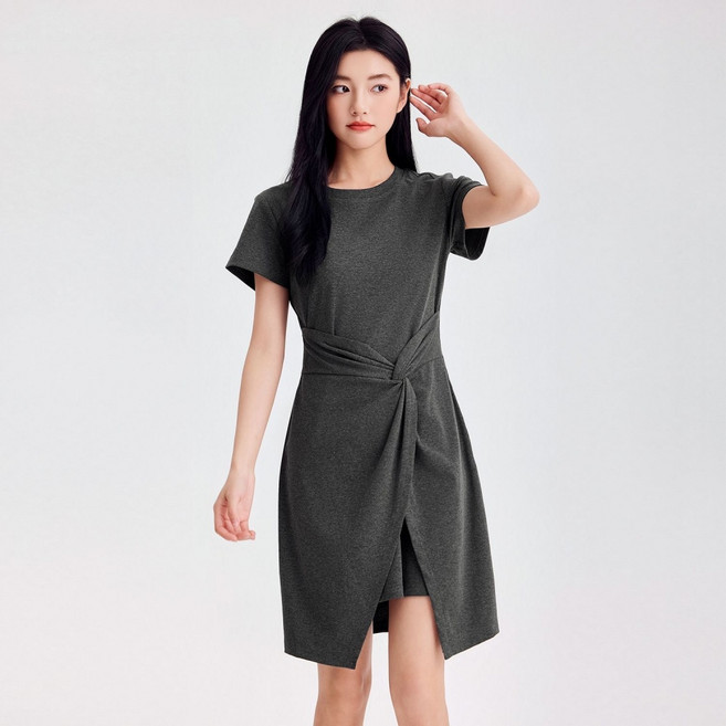 루스리더 여성 베이직 허리 조임 심플 원피스 ES103