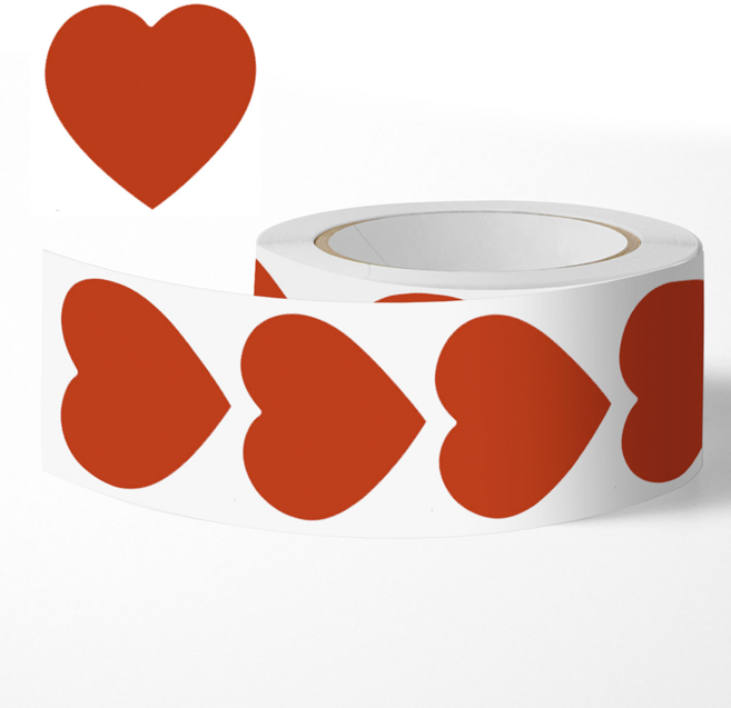 로멀리 하트스티커 500개입, 레드
