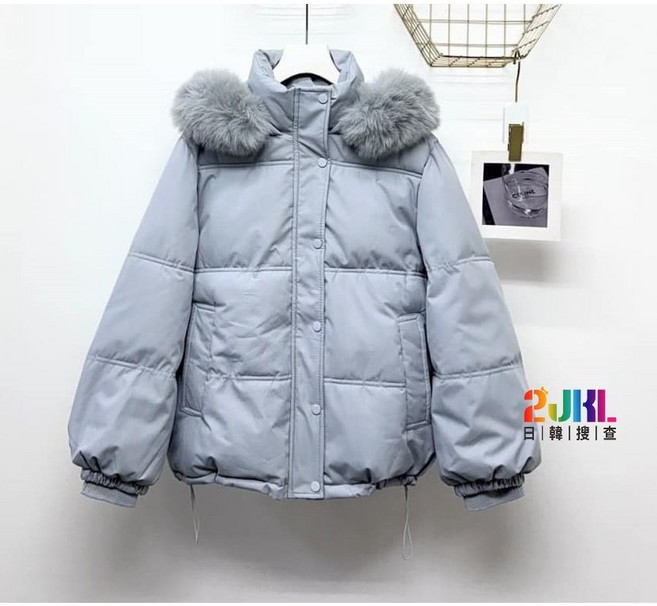 毛圈可拆連帽鋪棉外套