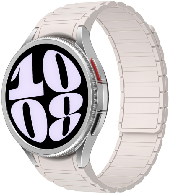 갤럭시워치 7 6 5 4 프로 클래식 호환 실리콘 마그네틱 스트랩 투톤 방수, 스타라이트