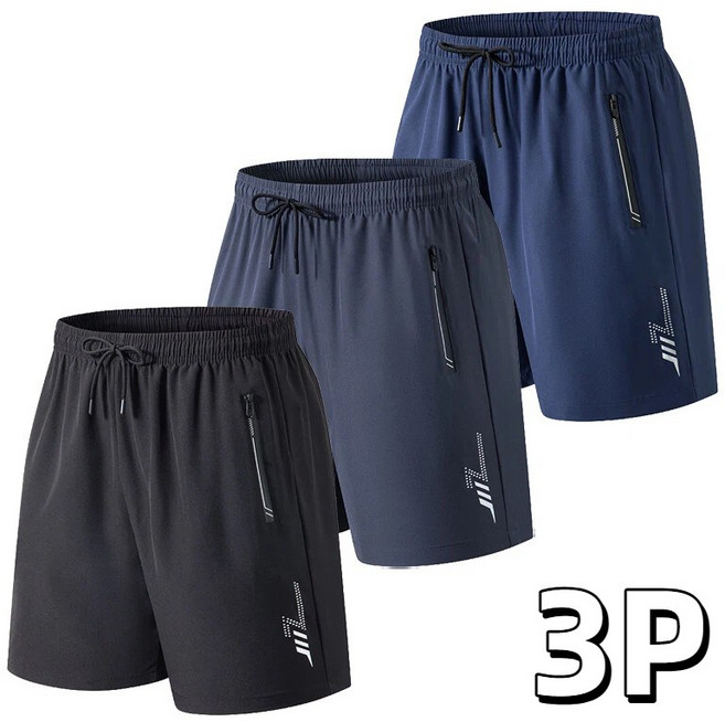 남자 반바지 여름용 3장 세트 아이스스판 밴딩 캐주얼 골프 트레이닝반바지TANLZ-2602