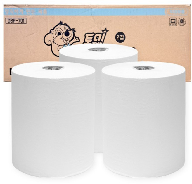 핸드 롤 타올 183m 6롤 2겹 업소용 대용량 화장실 화장지 토미 점보롤 휴지, 1박스