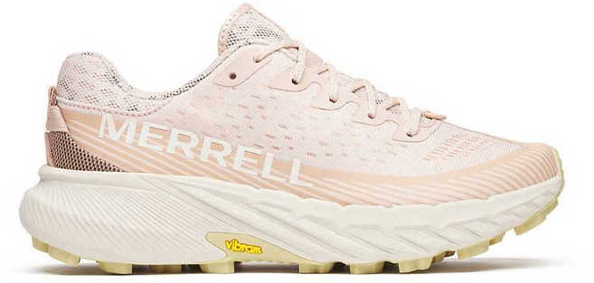 【Merrell】女 AGILITY PEAK 5 輕量越野跑鞋 粉紅鹽 黃金大底 NO.068390