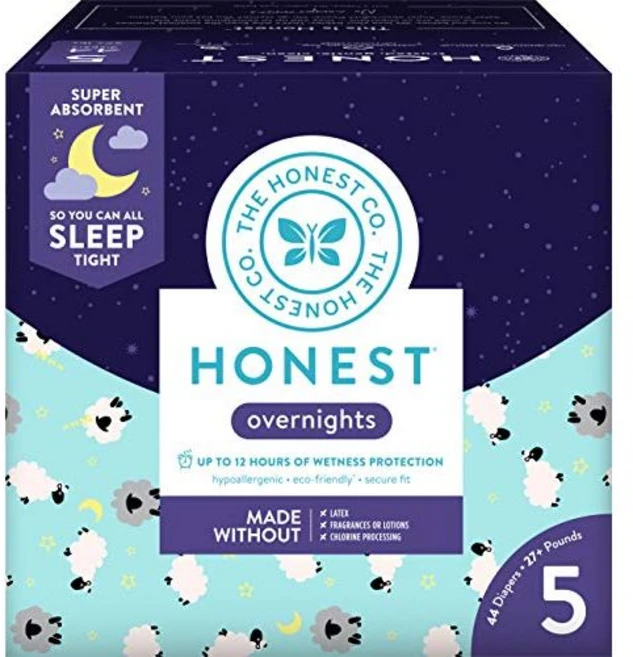 정직한 회사 Clean Conscious 하룻밤 기저귀 | The Honest Company Clean Conscious Overnight Diapers | Plant-Based, 44, 1개 - 쿠팡