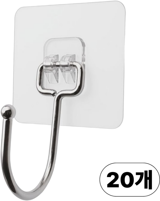 바이솜 2세대 무타공 착붙 멀티후크, 1개, BYMH20-A