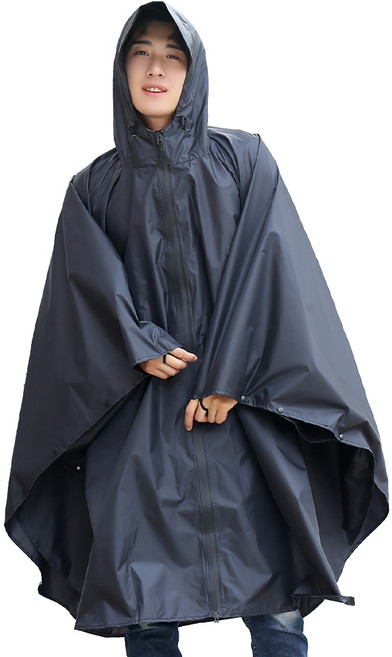 스토리원 남녀공용 판초 후드 레인코트 우비 우의 비옷 가방세트 URJ012