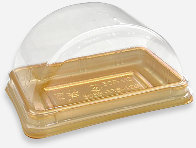 새담 SH-RO5-1 (낮은뚜껑) 돔형 케이스 금색 / 미니 파운드 쿠낭시에 쌀 버터떡 용기, 50개