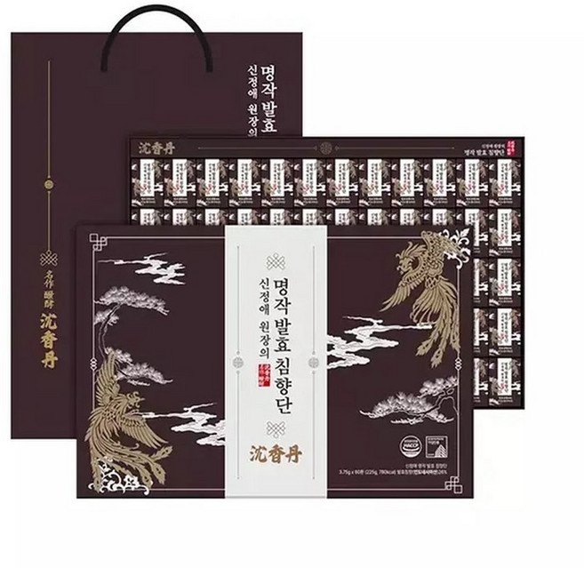 신정애 명작 발효 침향단 3.75g 60환 + 쇼핑백, 1박스, 60정