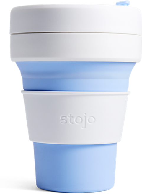 스토조 접이식 실리콘 텀블러 컵 포켓 355ml, 스카이, 1개