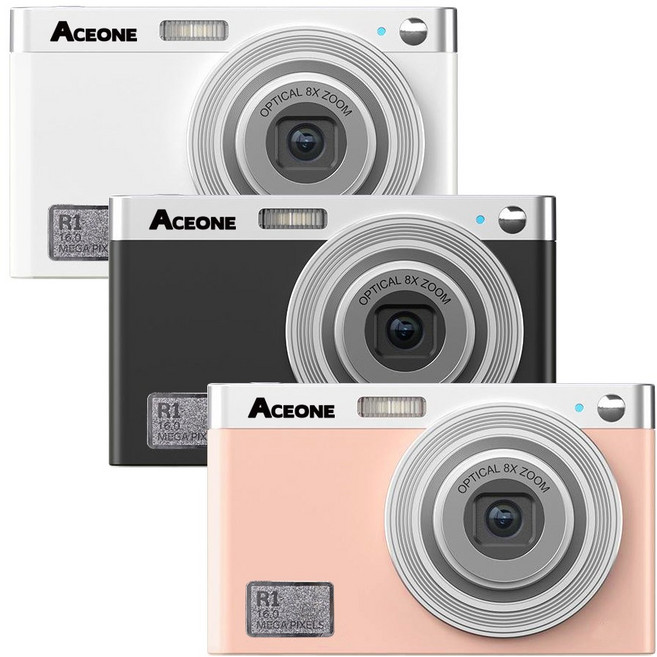 에이스원 레트로 디지털카메라 R1 똑딱이 디카 미니카메라 레트로카메라 사진기 컴팩트카메라 빈티지, 에이스원 R1 화이트, 1개