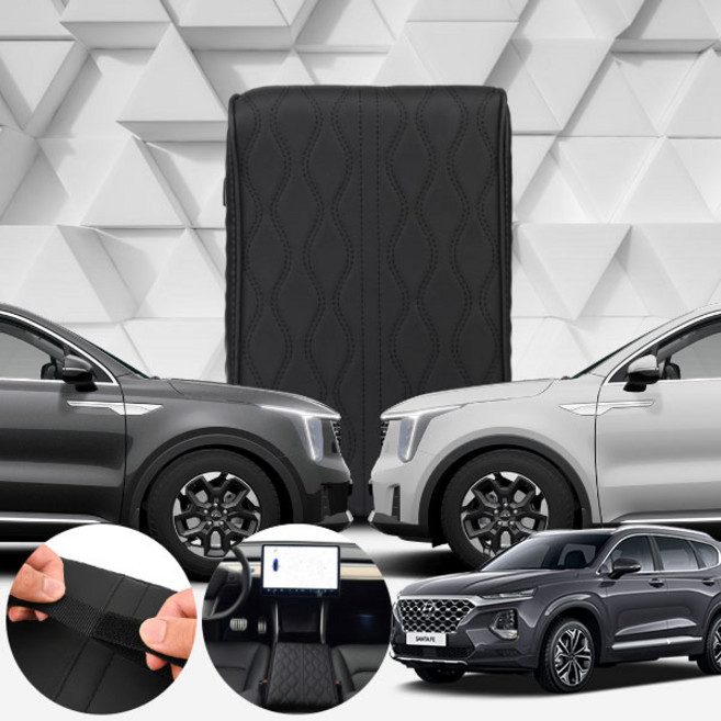싼타페TM(18~21) 프리미엄 차량용 팔걸이 쿠션 5cm 블랙 1개, M