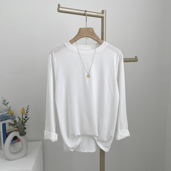 샵159 찰랑 무지 라운드 긴팔 티셔츠 어텀 2장