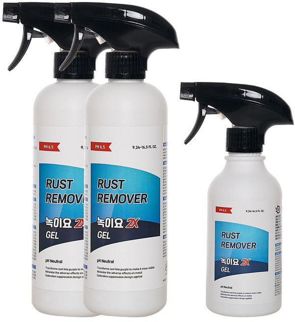 정우케미칼 녹제거제 녹이요 2X 겔 갤타입 자동차용 녹제거 세트 금속 철근 스텐레스 녹제거제, 1세트, 1.3L