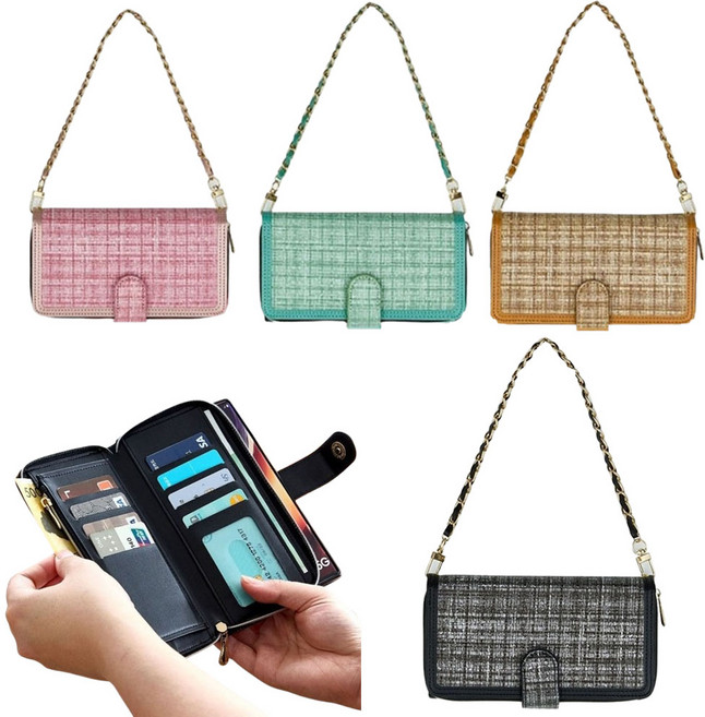 갤럭시 A35 SM-A356N 뉴지퍼형 카드 지폐 수납 뉴지갑형 체인 손목 스트랩 다이어리 지퍼 지갑 미니백 핸드폰 케이스 가방형 뉴스타일