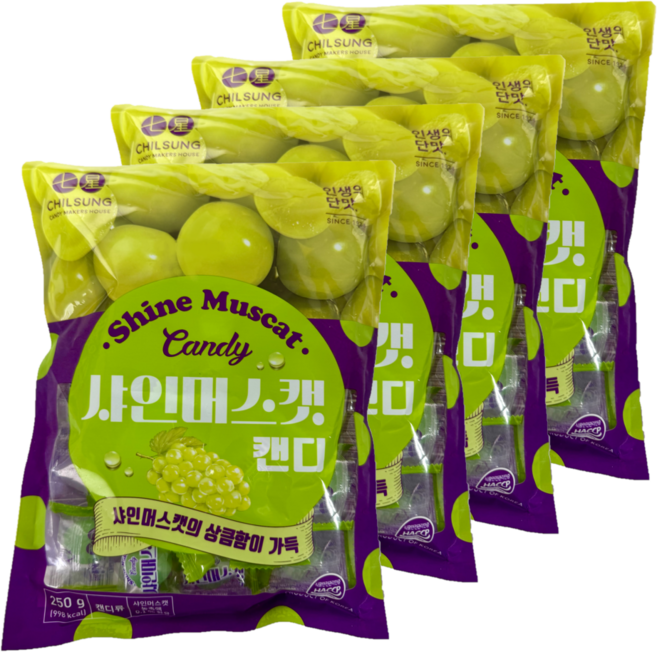 칠성제과 샤인머스캣 캔디, 4개, 250g