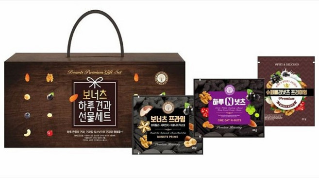 [한줌의보너츠] 하루견과 3종 30봉 견과선물세트(브라질넛 사차인치 피칸함유), 1세트