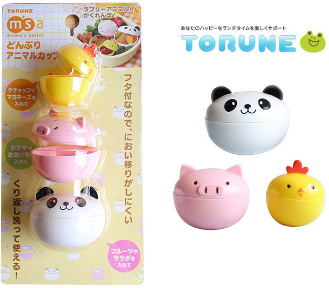 도시락 꾸미기 도시락 용품 토루네 애니멀 3p 소스통/미니 케이스, 1개