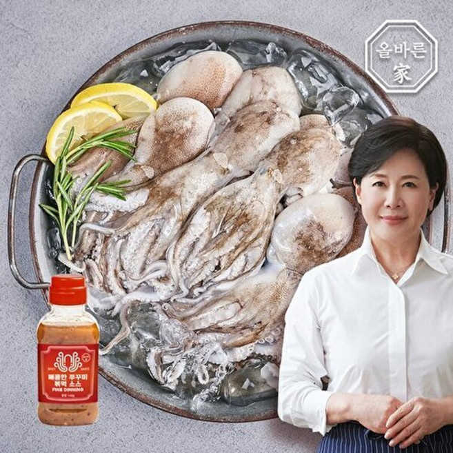 올바른가 박정수의 손질 통 주꾸미 600g x 5팩(총 100마리)+매콤볶먹소스 1개, 단일속성