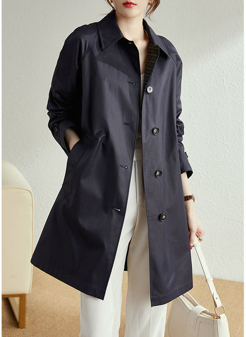 빌리즈빈 여성 카라넥 데일리 트렌디 롱 트렌치 코트 5364