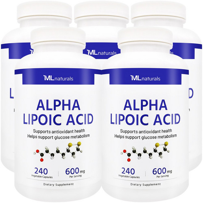 [미국번개배송] 마이라이프 내추럴스 알파리포산 600 mg 240 야채캡슐, 5개, 240정