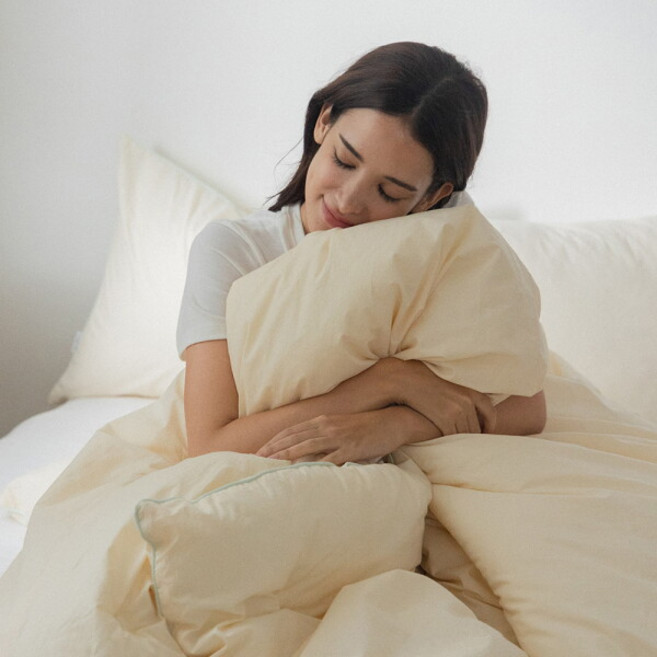 [쉬즈홈] 프렌치룸 60수 고밀도 순면 알러지케어 비건 옥수수솜 호텔침구 사계절 차렵이불 Q, 상세 설명 참조, 색상:크림